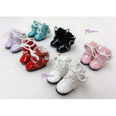 Middie B 2.2cm Doll Shoes Buckle Boots White SBB006WHE